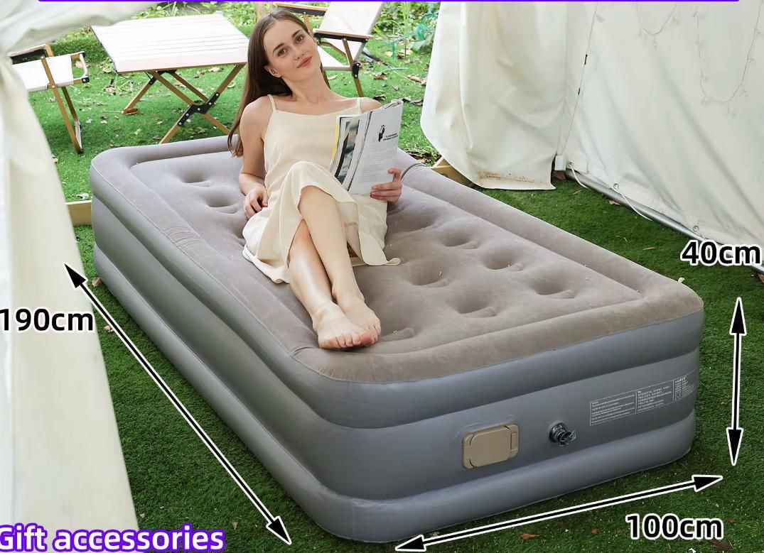 Matelas Gonflable Électrique 1 Place – Auto Gonflant Ultra Confort 190x100x40cm