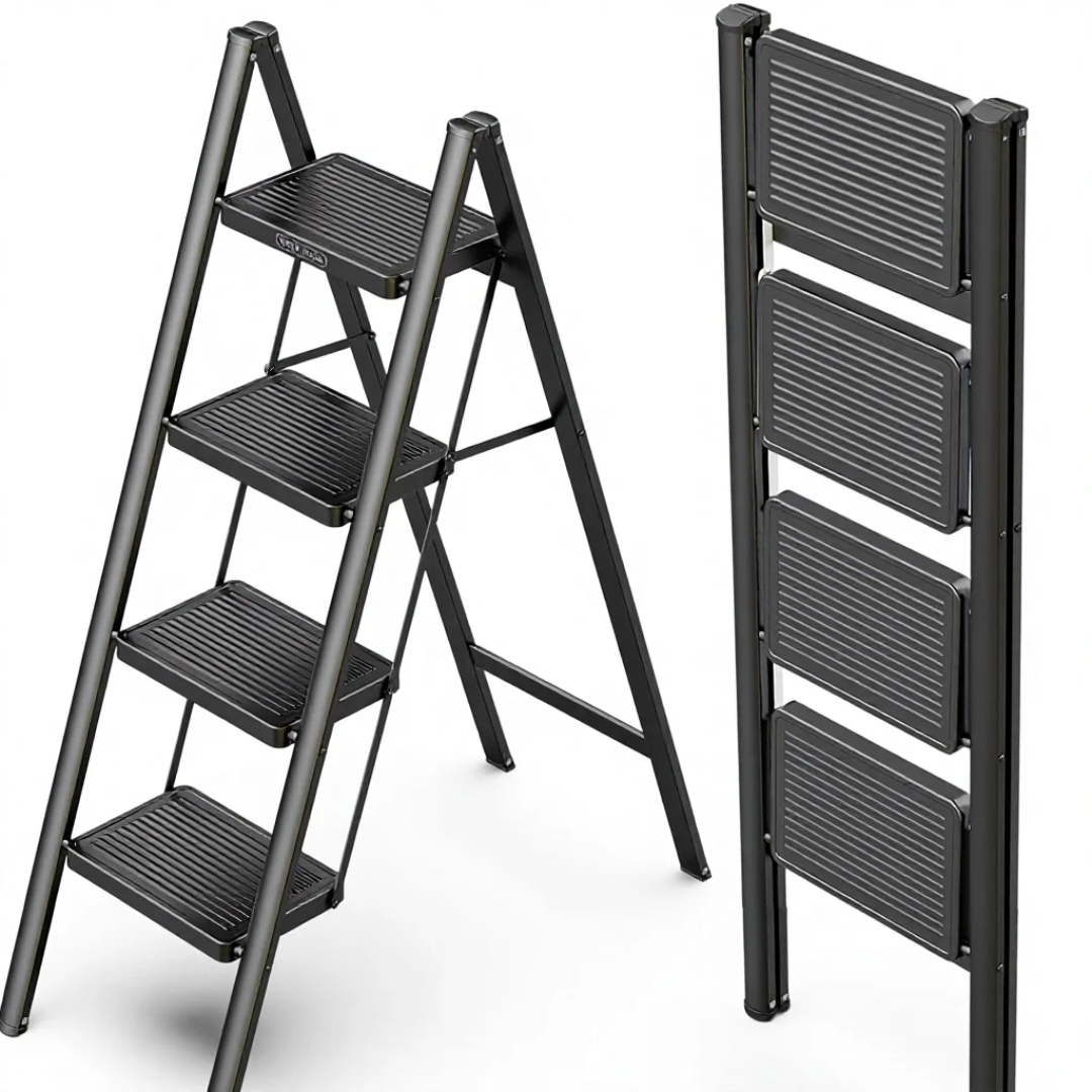 Échelle Pliante 4 Niveaux en Métal – Stable, Compacte et Résistante (Réf: R1213H)