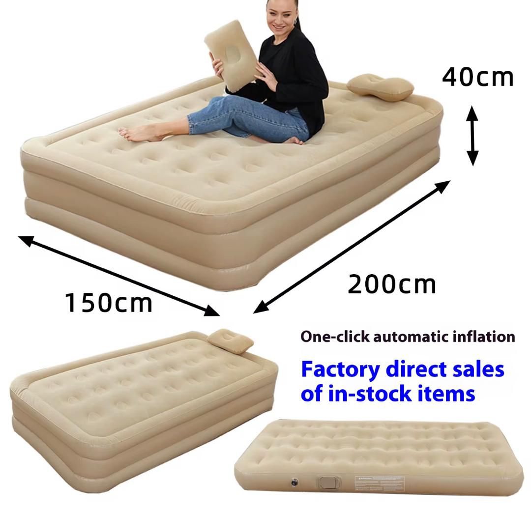 Matelas Gonflable 2 Places avec Oreillers Intégrés – Confort Premium