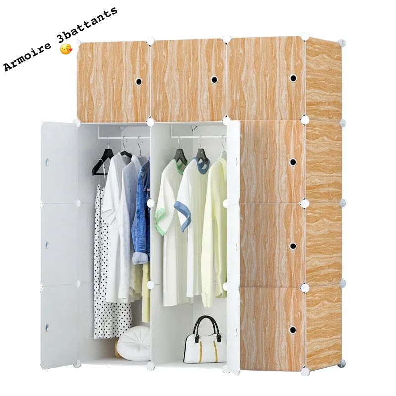 Armoire Modulaire 3 Battants – Penderie Pratique et Élégante