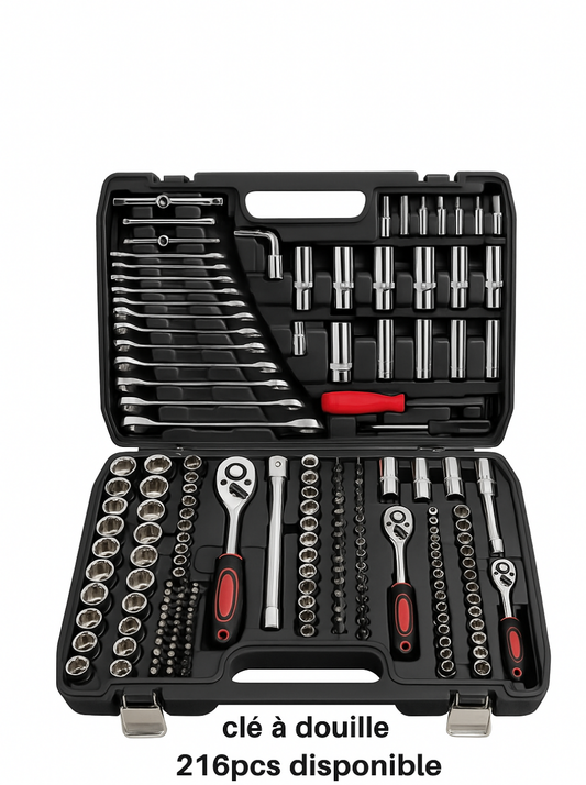 Clé à Douille 216 Pièces – Coffret Complet Professionnel