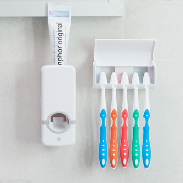 Distributeur Automatique de Dentifrice & Porte-Brosses Mural – Hygiène et Gain de Place