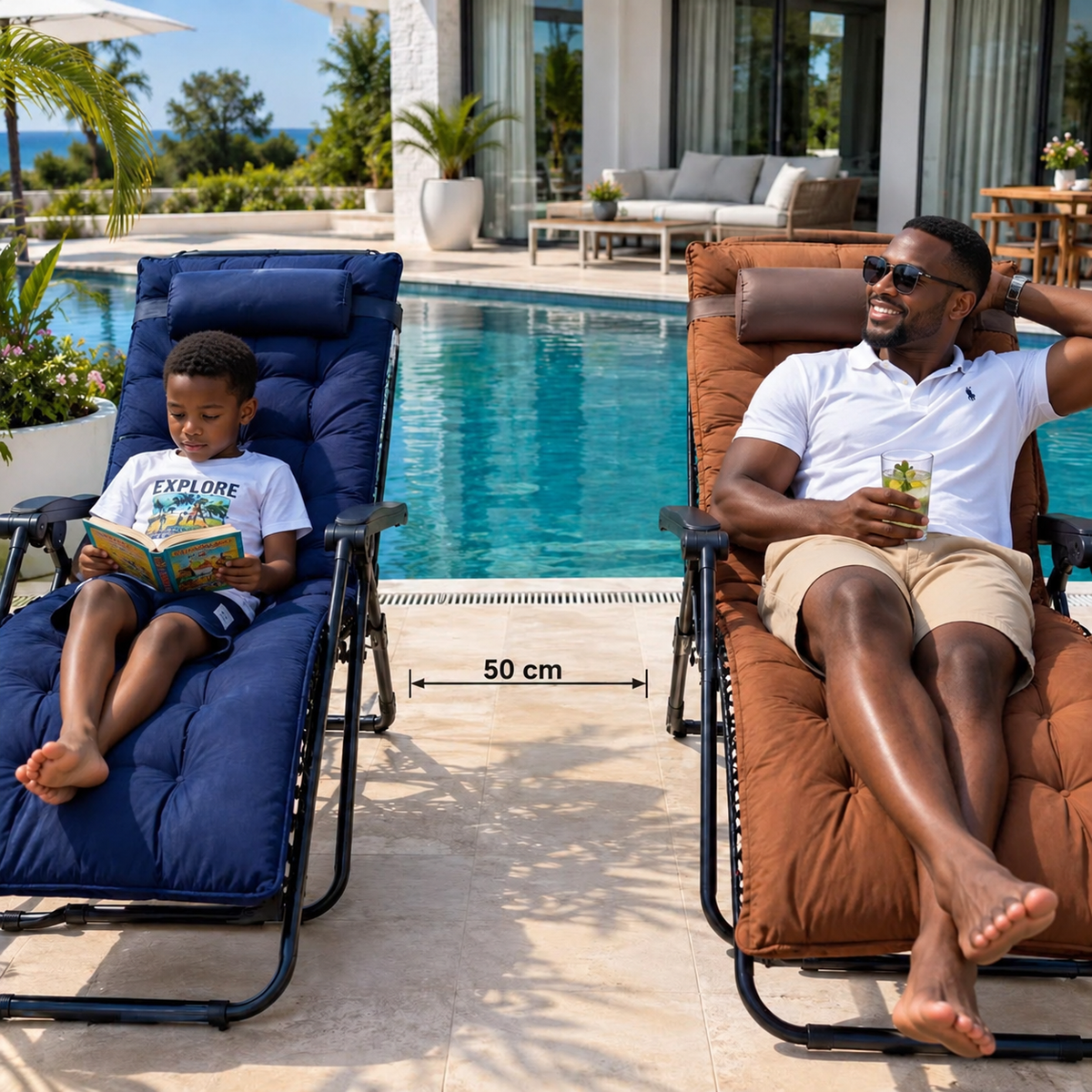Chaise Longue Pliante et Inclinable – Confort Premium pour Jardin, Piscine et Plage