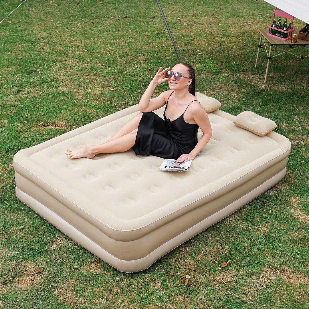 Matelas Gonflable 2 Places avec Oreillers Intégrés – Confort Premium