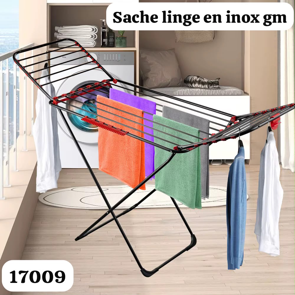 Grand Séchoir à Linge Pliable en Inox – Grande Capacité