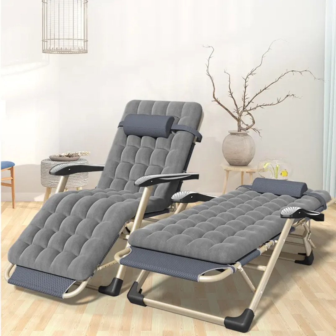 Fauteuil Relax Pliable Haut Confort – Dossier Réglable et Coussin Épais