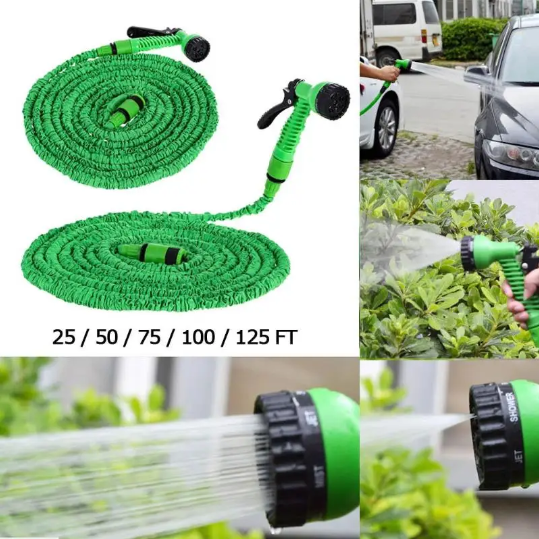 Tuyau d’arrosage extensible 22,5m/75ft avec pistolet multi-jets