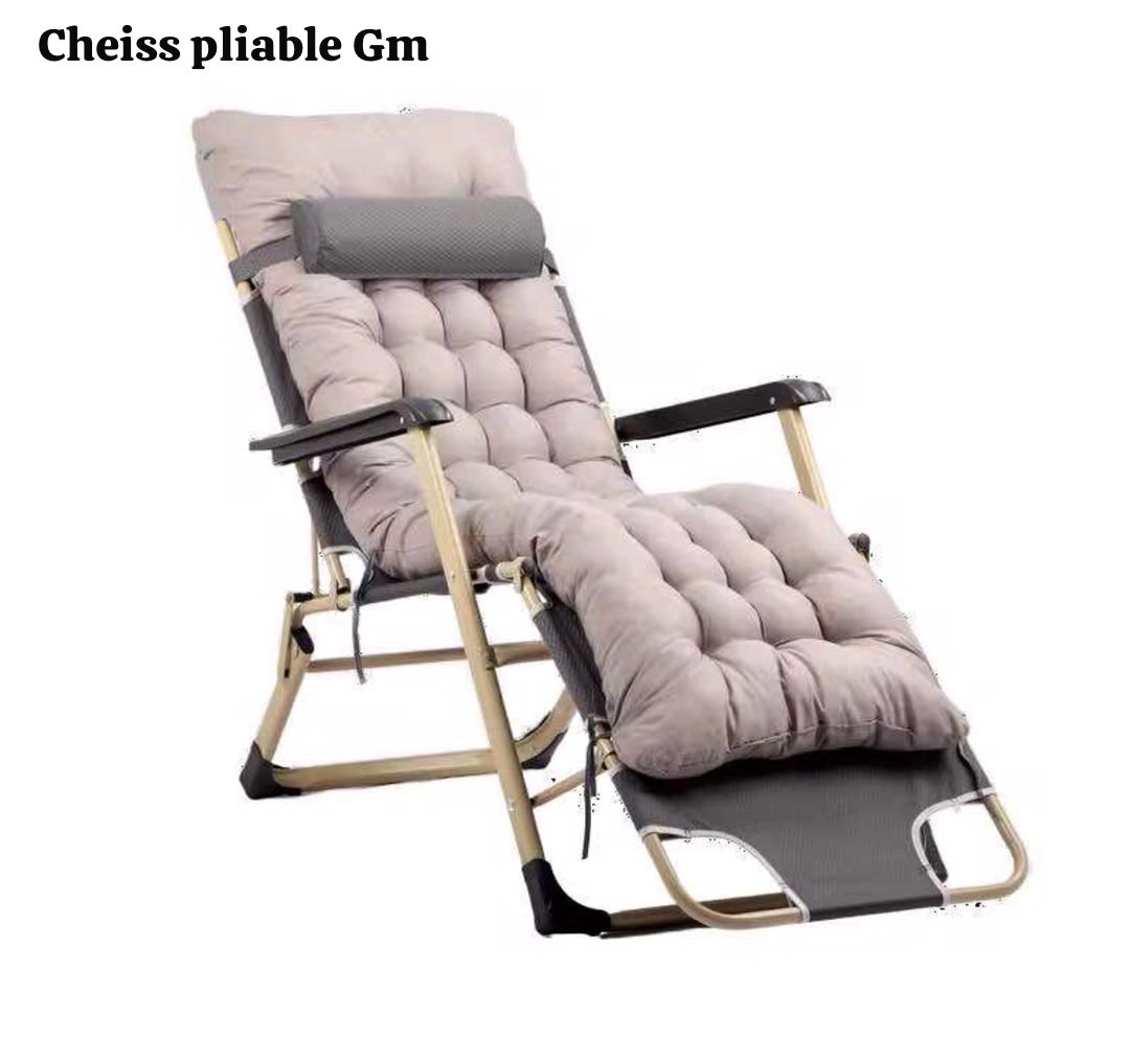 Fauteuil Relax Pliable Haut Confort – Dossier Réglable et Coussin Épais