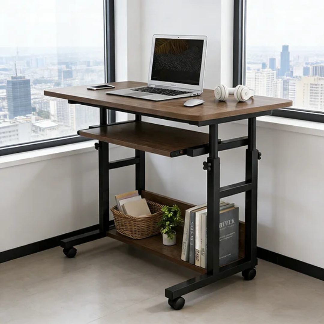 Table de Bureau 80 cm avec Étagères de Rangement – Design Moderne et Compact