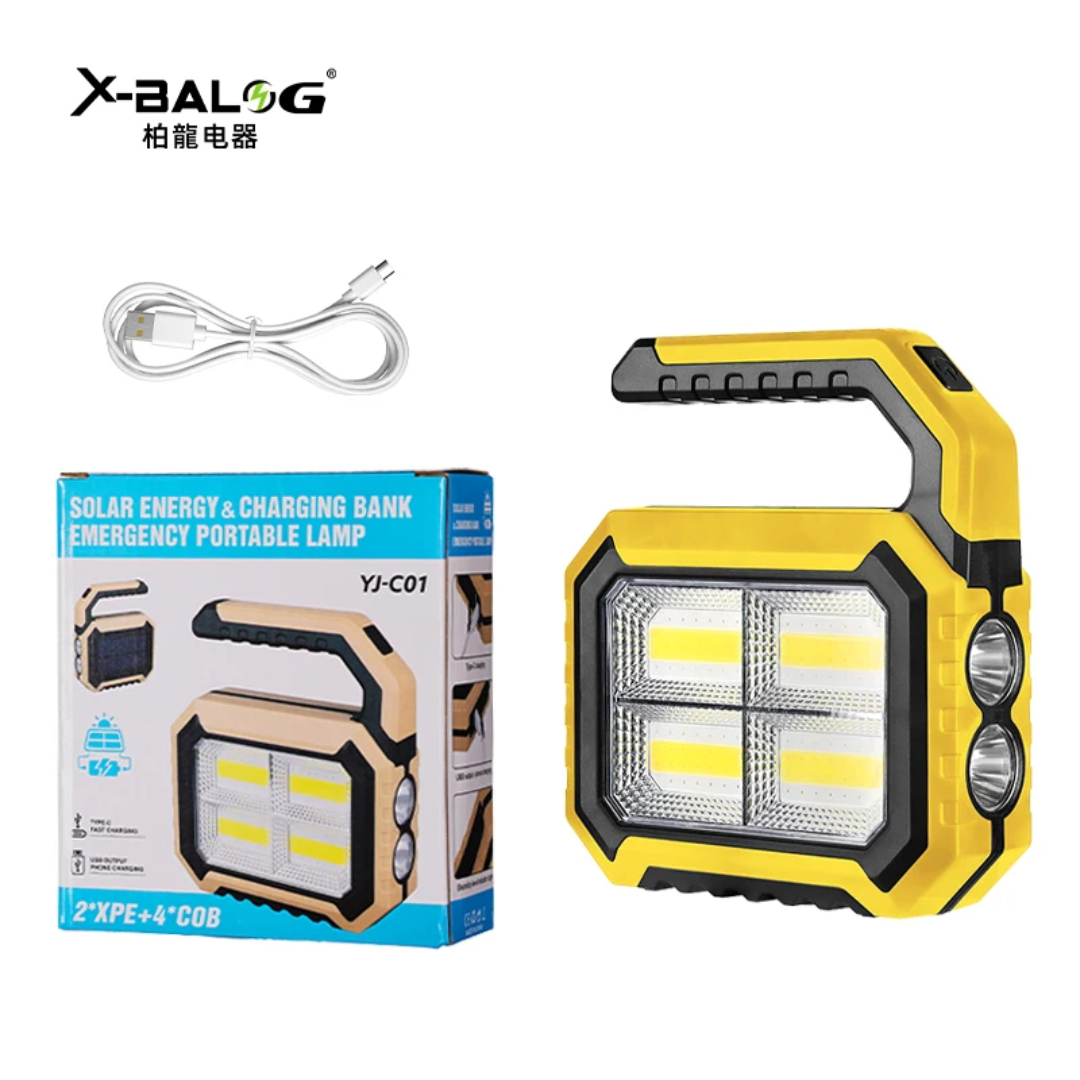 Lampe Solaire Portable d'Urgence Rechargeable USB – Power Bank Intégrée