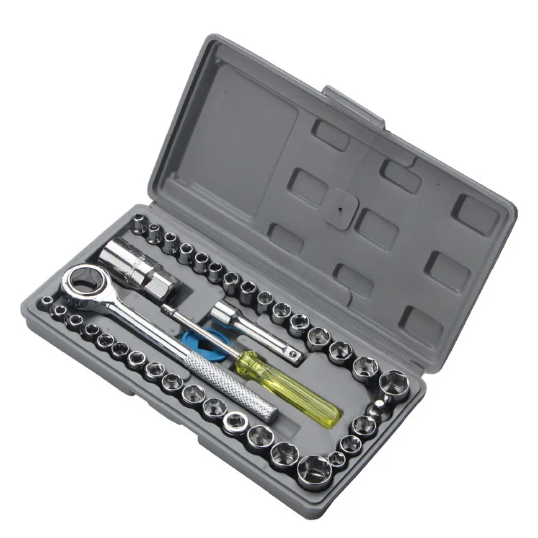 Coffret clé à douilles 40 pièces – Jeu de douilles multifonction avec cliquet