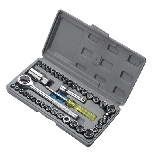 Coffret clé à douilles 40 pièces – Jeu de douilles multifonction avec cliquet