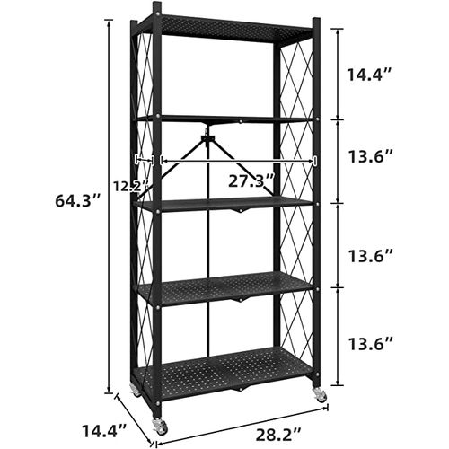 Étagère en fer de Rangement Pliable à 5 Niveaux – Cuisine & Maison