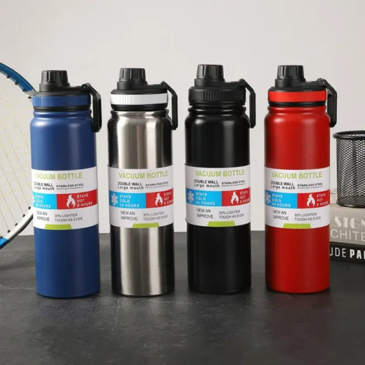 Bouteille Isotherme Double Paroi en Acier Inoxydable – Grande Ouverture – 24H Froid / 8H Chaud