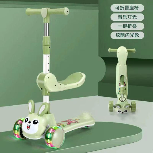 Trottinette Enfant 3 Roues Pliable avec Lumières LED et Musique