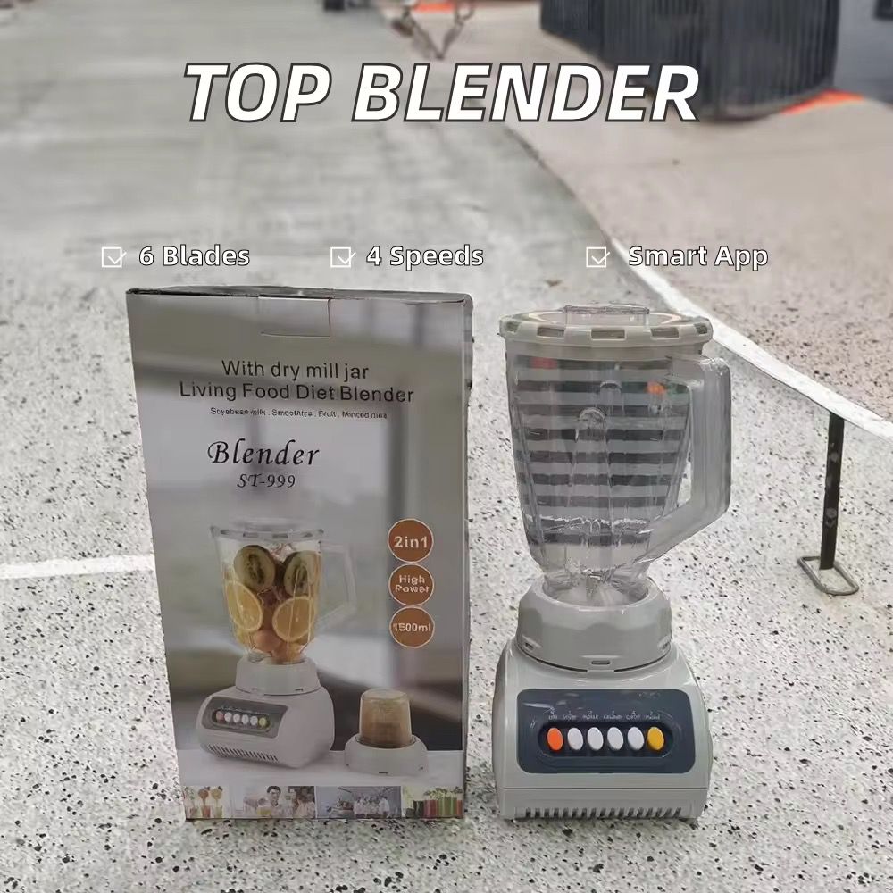 Blender Multifonction 2-en-1 ST-999 – Mixeur Puissant 1500 ml avec Moulin Intégré