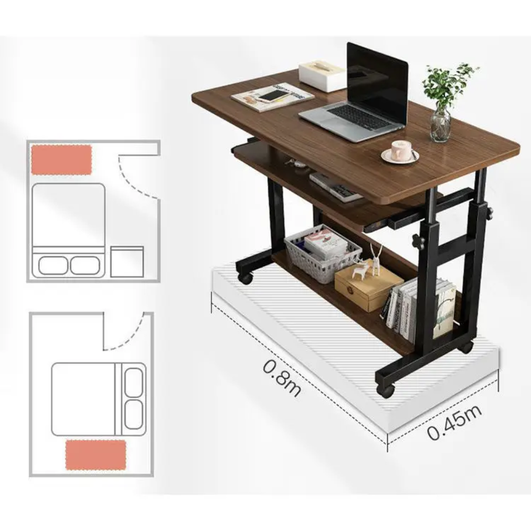 Table de Bureau 80 cm avec Étagères de Rangement – Design Moderne et Compact