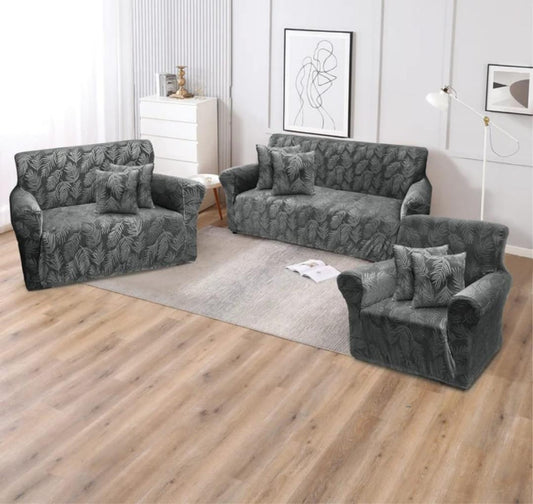 Housse de Canapé Extensible Motif Feuilles – Protection Élégante et Confortable