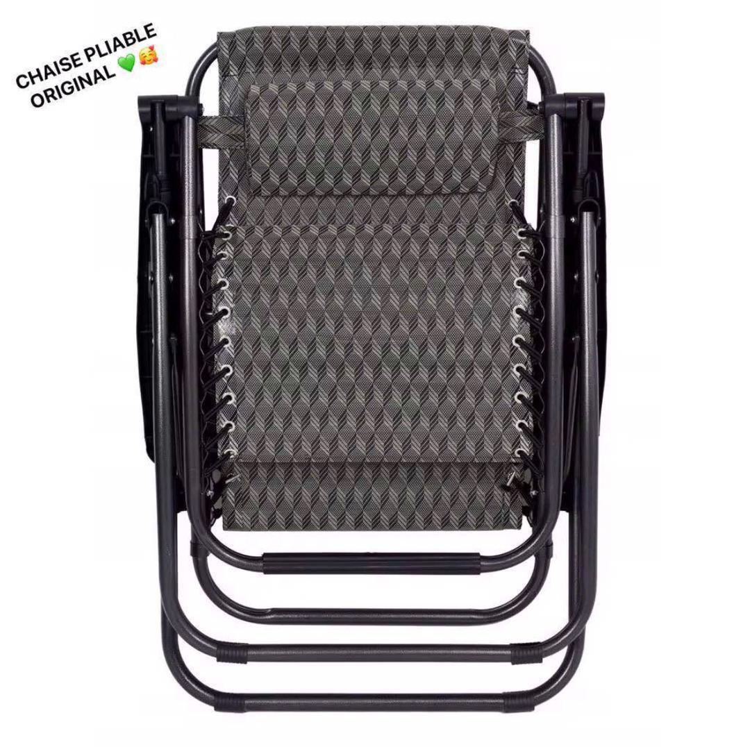 🪑 Chaise Longue Pliable Relax – Dossier Inclinable Multi-Positions