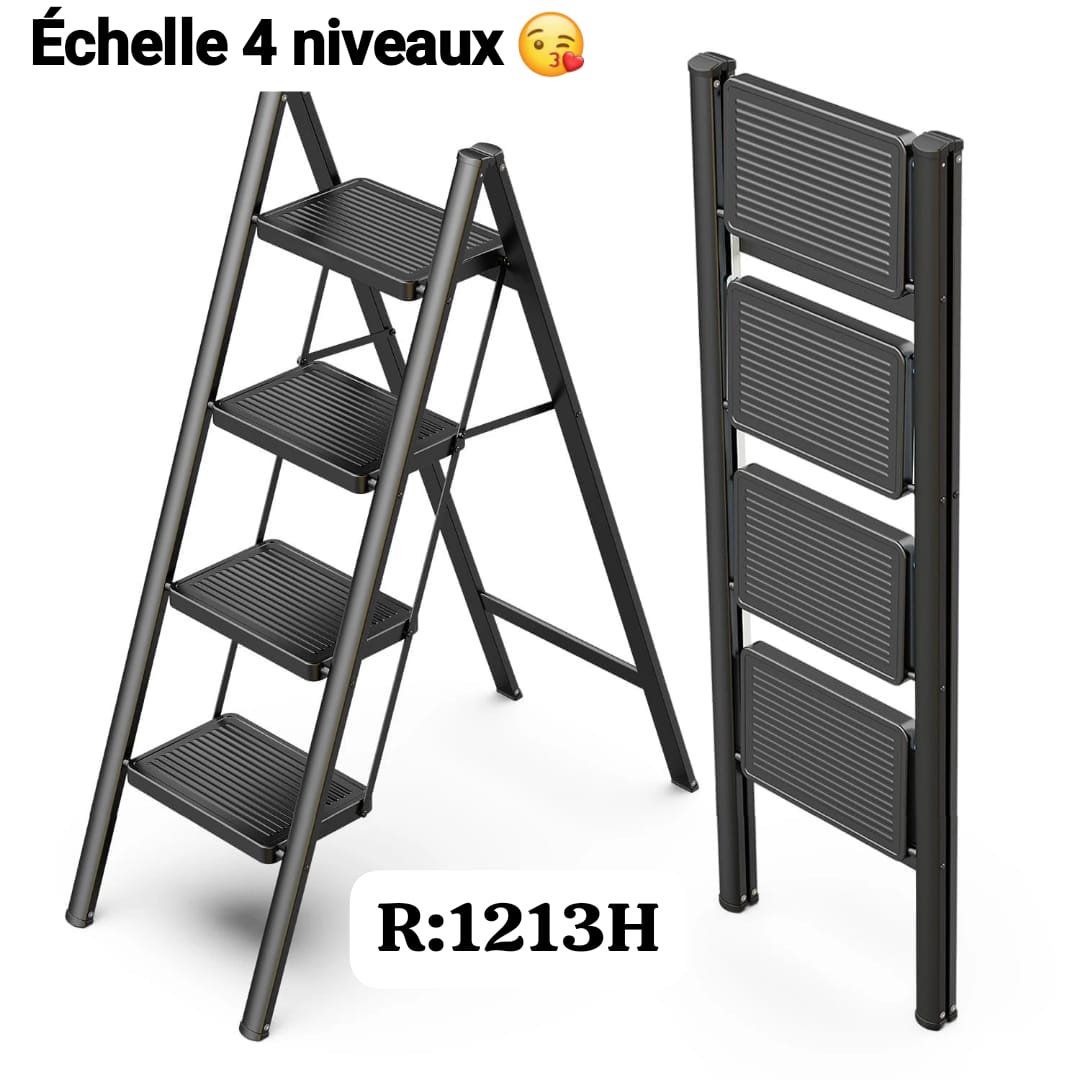 Échelle Pliante 4 Niveaux en Métal – Stable, Compacte et Résistante (Réf: R1213H)