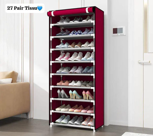 Rangement Chaussures 27 Paires en Tissu – Pratique et Gain de Place