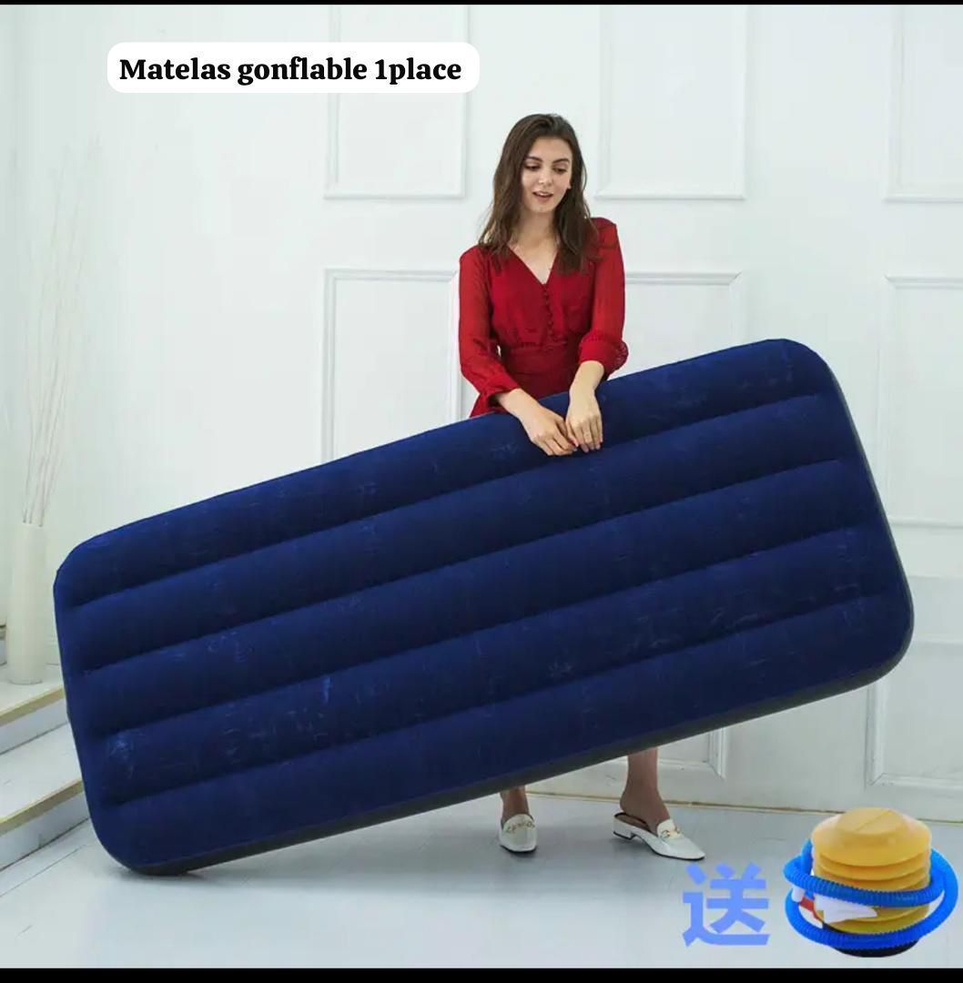 Matelas Gonflable 1 Place Confort Premium – Léger, Résistant et Facile à Gonfler
