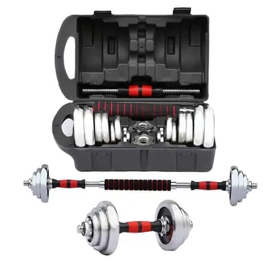 Haltères Réglables 15 kg avec Valise de Rangement – Kit Musculation Complet pour la Maison