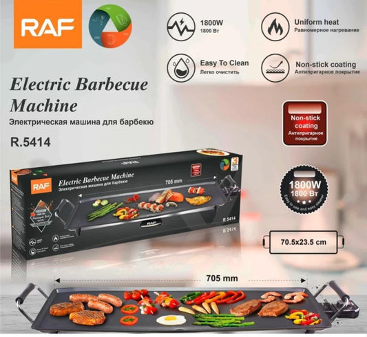 Plaque de Barbecue Électrique RAF R.5414 – 1800W | Grande Surface de Cuisson Antiadhésive 70,5 cm