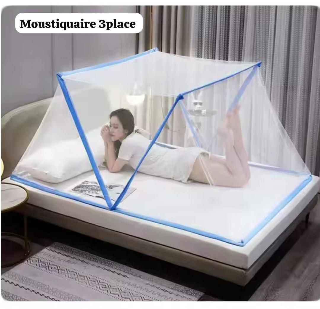 Moustiquaire pliable et portative double lit 3 places