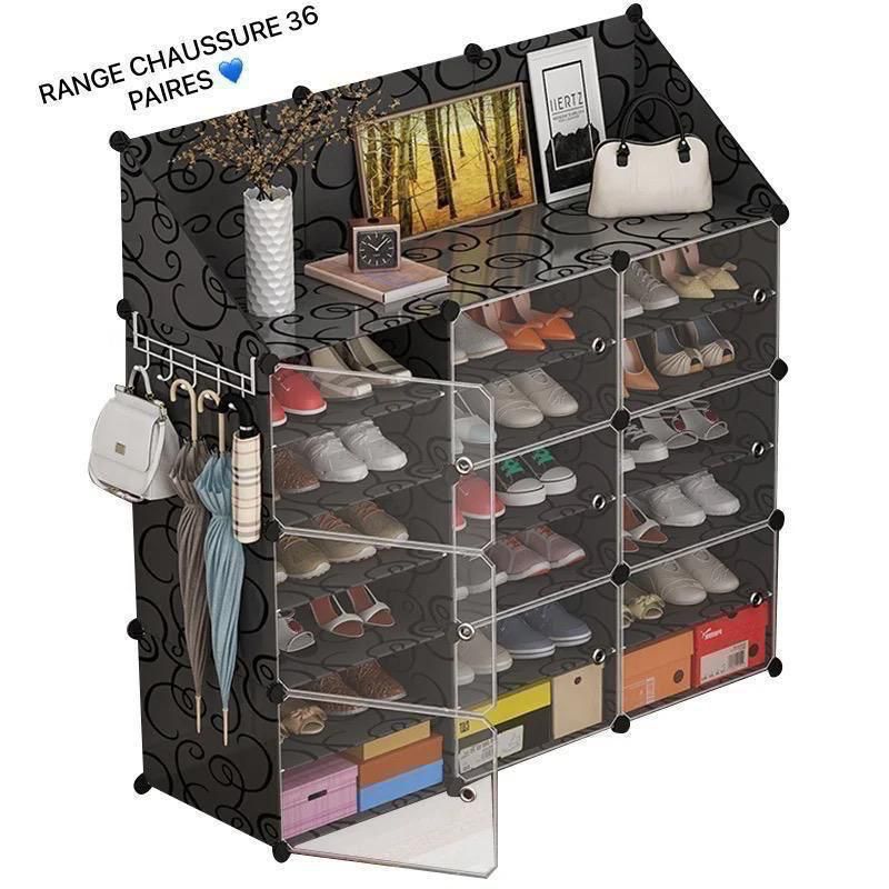 Rangement chaussure en plastique 36 paires