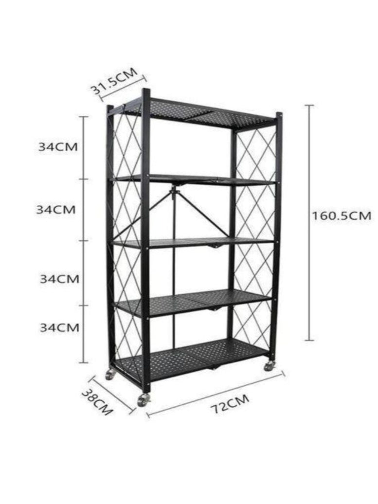 Étagère en fer de Rangement Pliable à 5 Niveaux – Cuisine & Maison