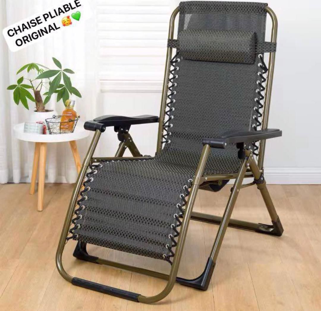 🪑 Chaise Longue Pliable Relax – Dossier Inclinable Multi-Positions