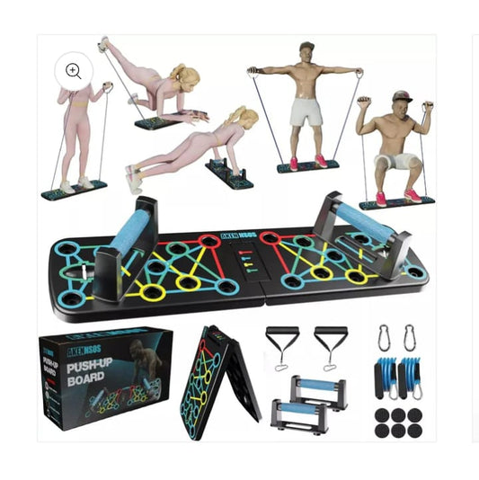 Planche de Musculation Multifonction avec Bandes de Résistance – Entraînement Complet à Domicile
