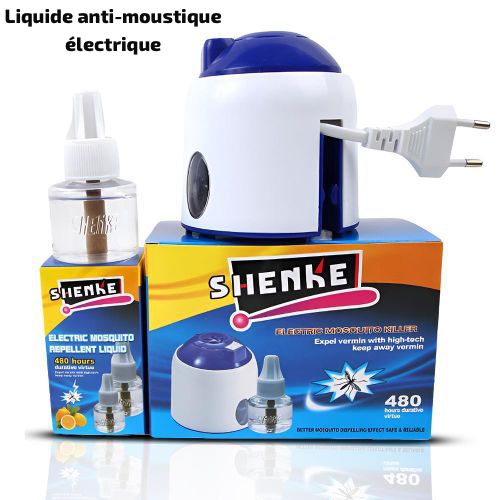 Anti-Moustique Électrique SHENKE avec Recharge Liquide – Protection Longue Durée 480 Heures