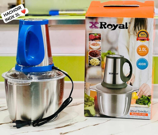 Hachoir Électrique Inox 3L Royal – 400W Haute Puissance