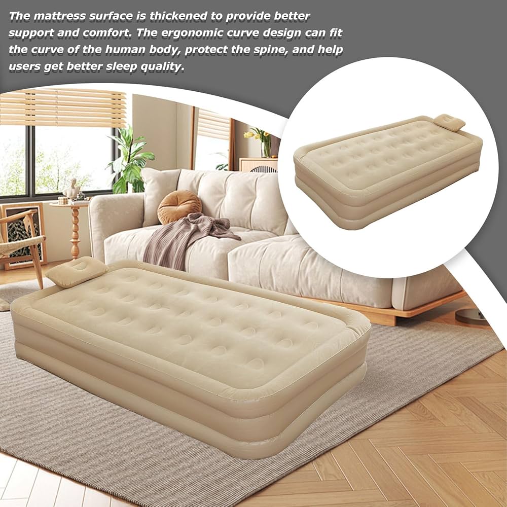 Matelas Gonflable Électrique 1 Place – Auto Gonflant Ultra Confort 190x100x40cm