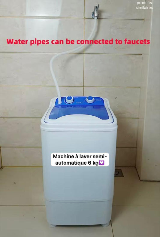 Machine à Laver Semi-Automatique 6KG – Lavage Rapide & Compacte 110V/220V