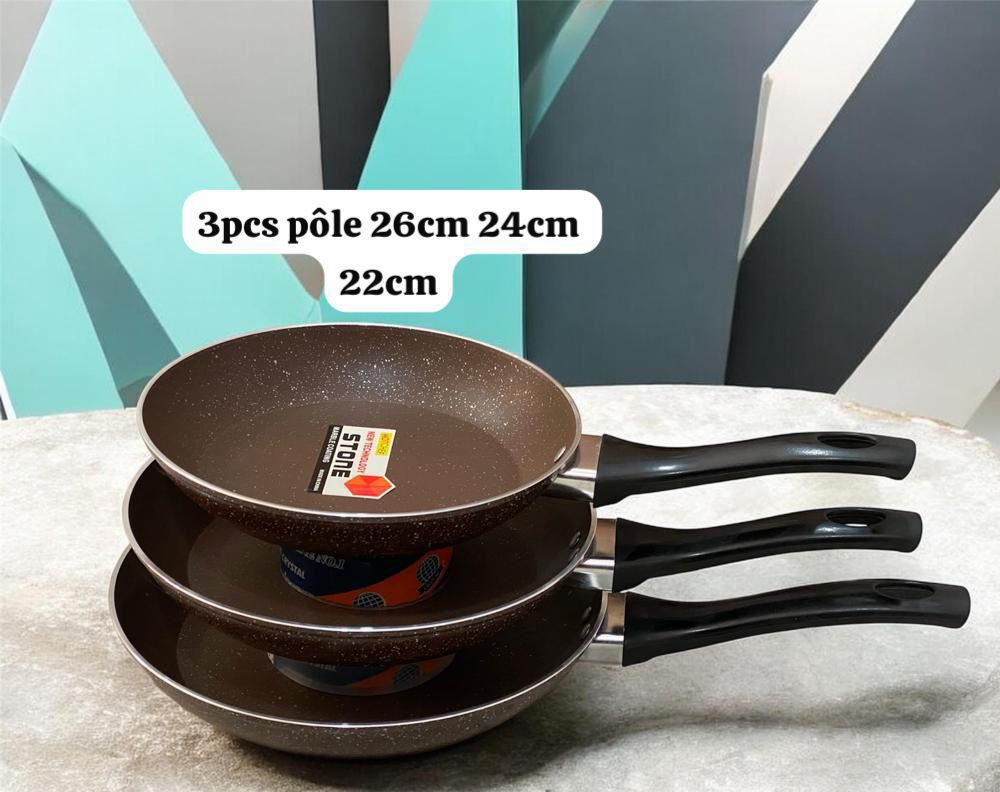 Set de 3 Poêles Antiadhésives – 20cm, 24cm & 28cm
