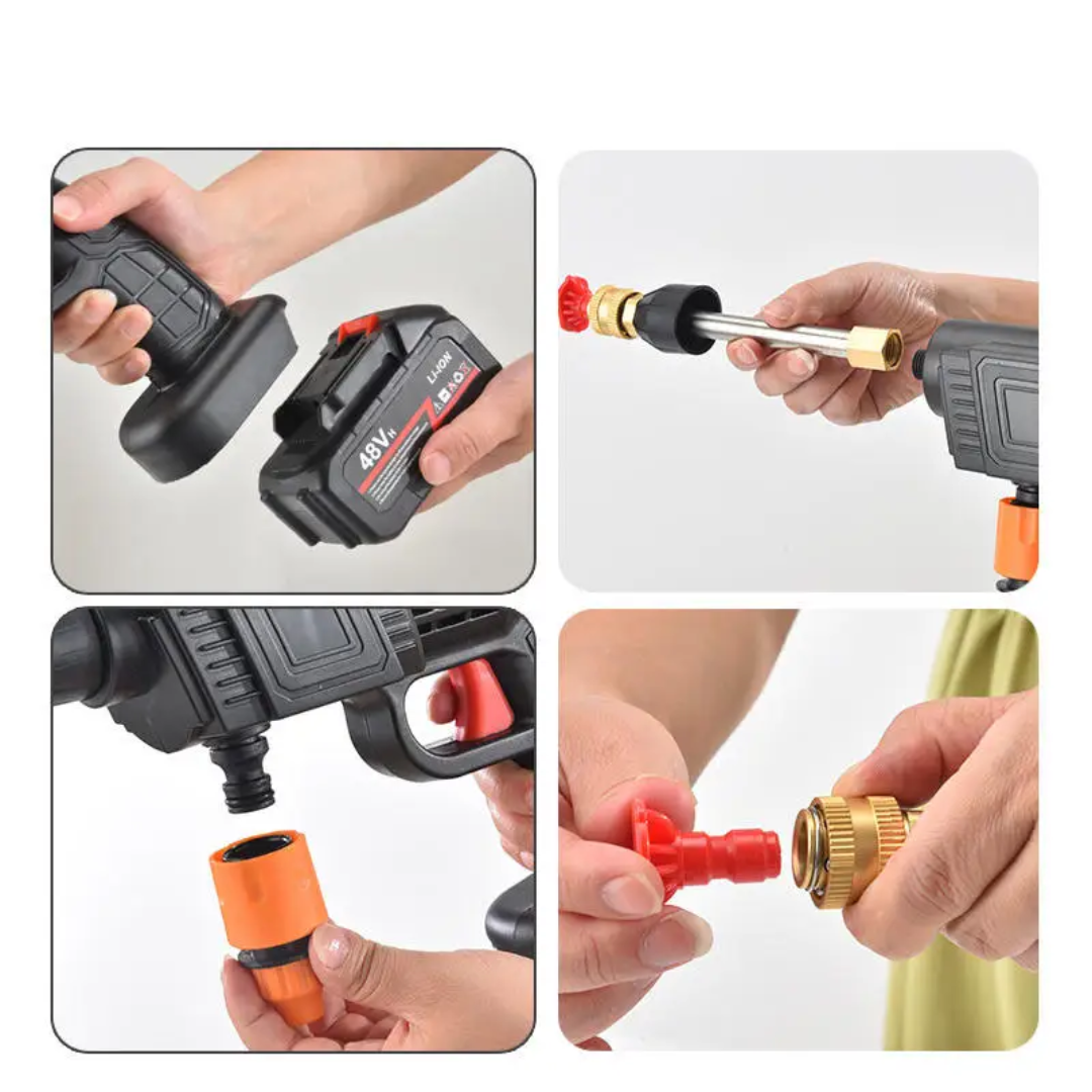 Pistolet lavage Haute Pression Portable Sans Fil – 2 Batteries Rechargeables