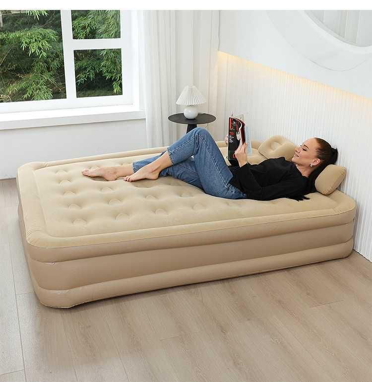 Matelas Gonflable 2 Places avec Oreillers Intégrés – Confort Premium