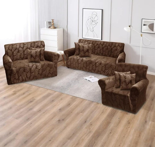 Housse de Canapé Extensible Motif Feuilles – Protection Élégante et Confortable