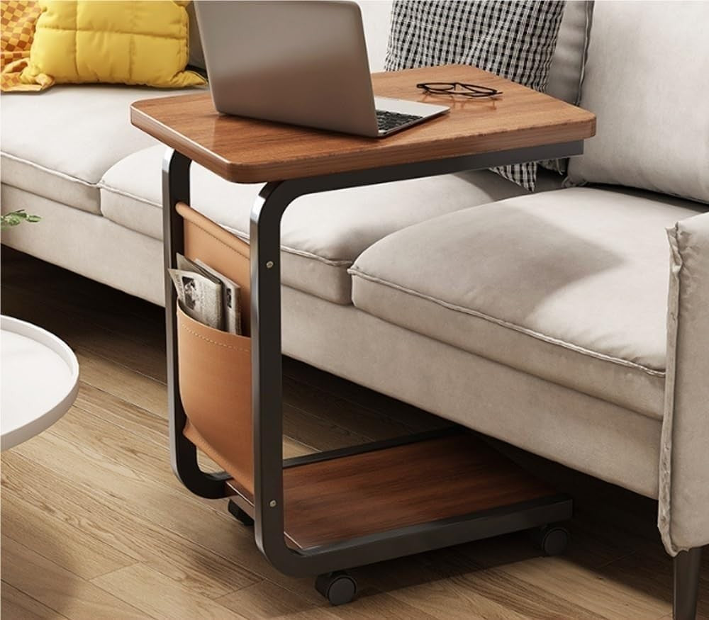 Table d’Appoint Multifonction avec Roulettes – Support Ordinateur et Rangement