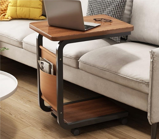 Table d’Appoint Multifonction avec Roulettes – Support Ordinateur et Rangement