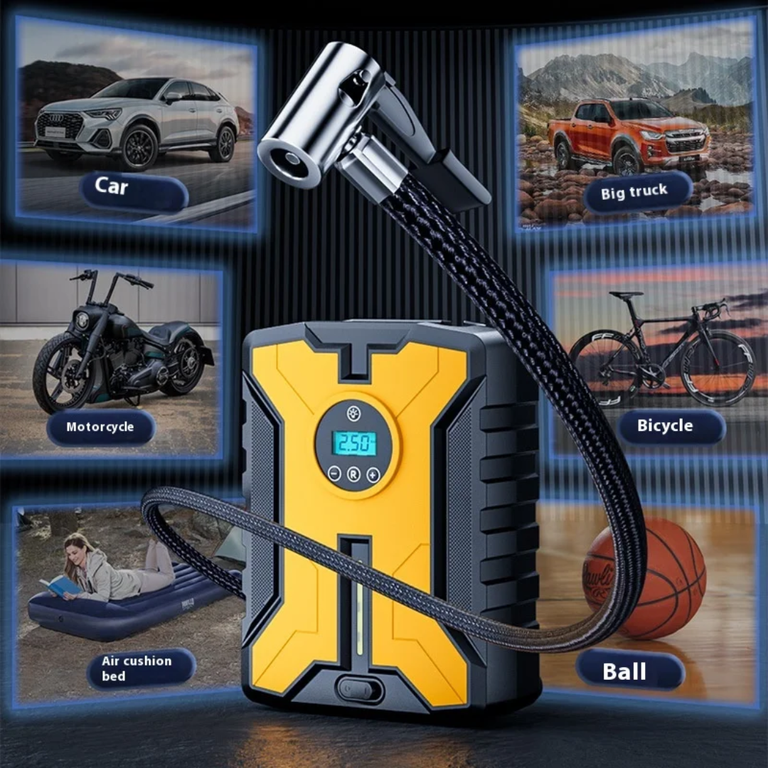 Compresseur d’Air Portable Multifonction – Gonflage Rapide pour Voiture, Moto, Vélo et Ballons