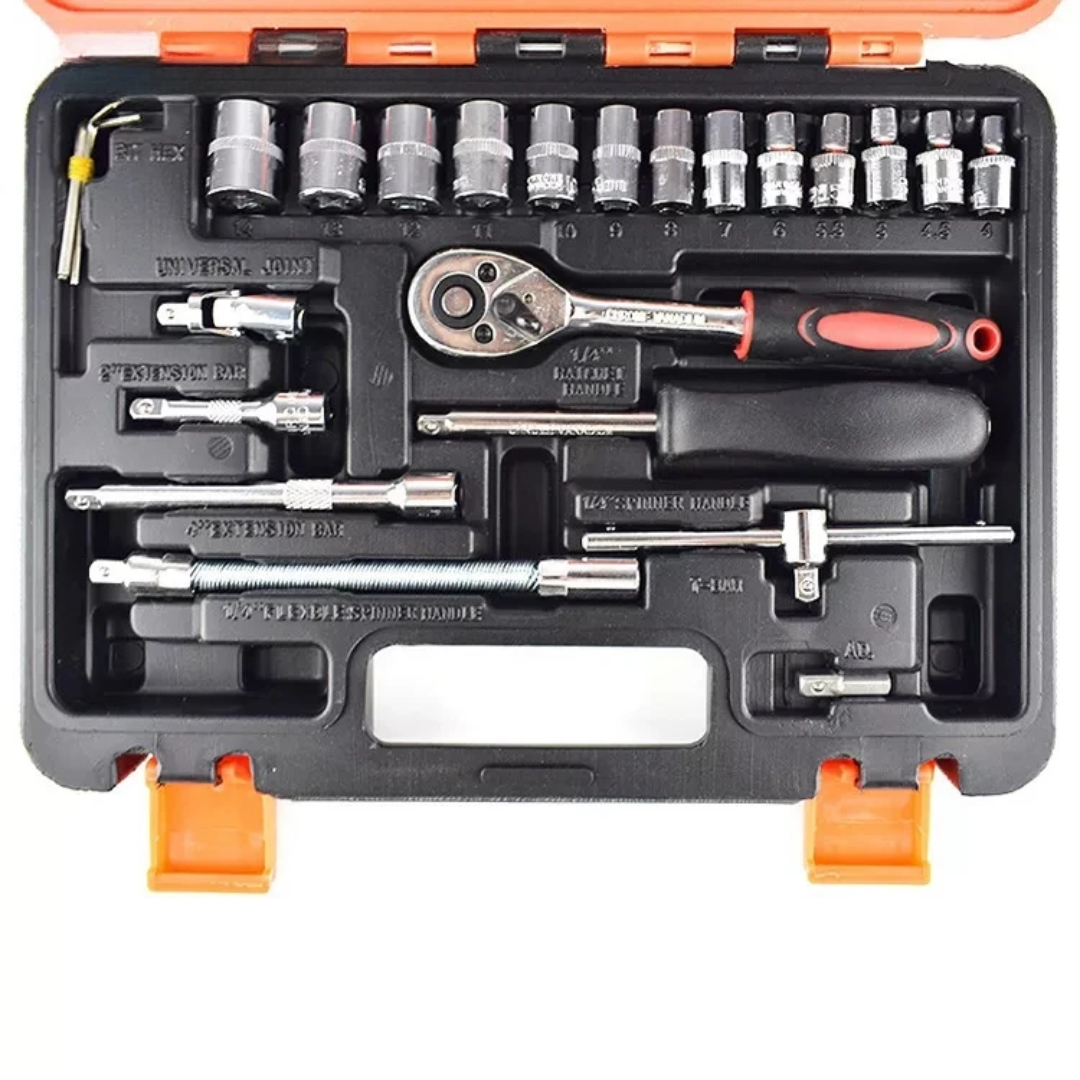 Coffret de Clés à Douille & Embouts Multifonctions – Kit Complet 46 Pièces