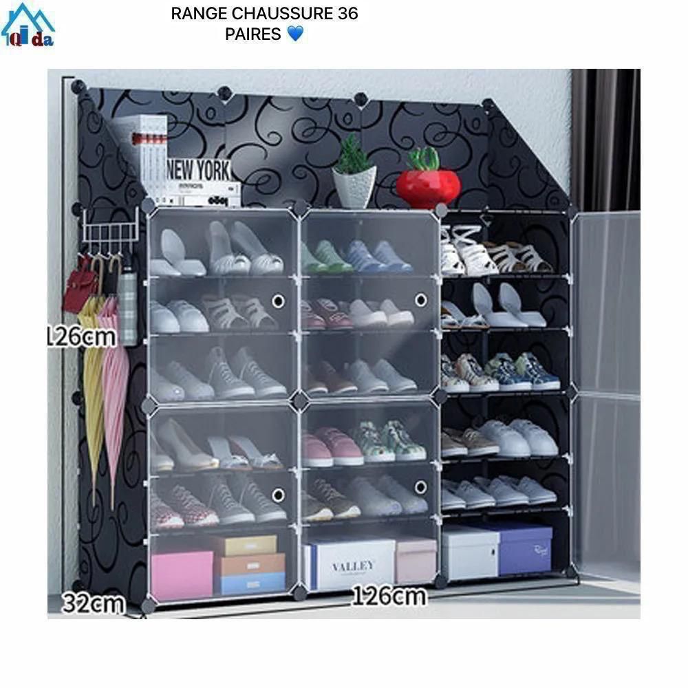 Rangement chaussure en plastique 36 paires