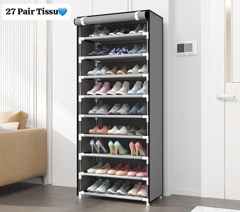 Rangement Chaussures 27 Paires en Tissu – Pratique et Gain de Place