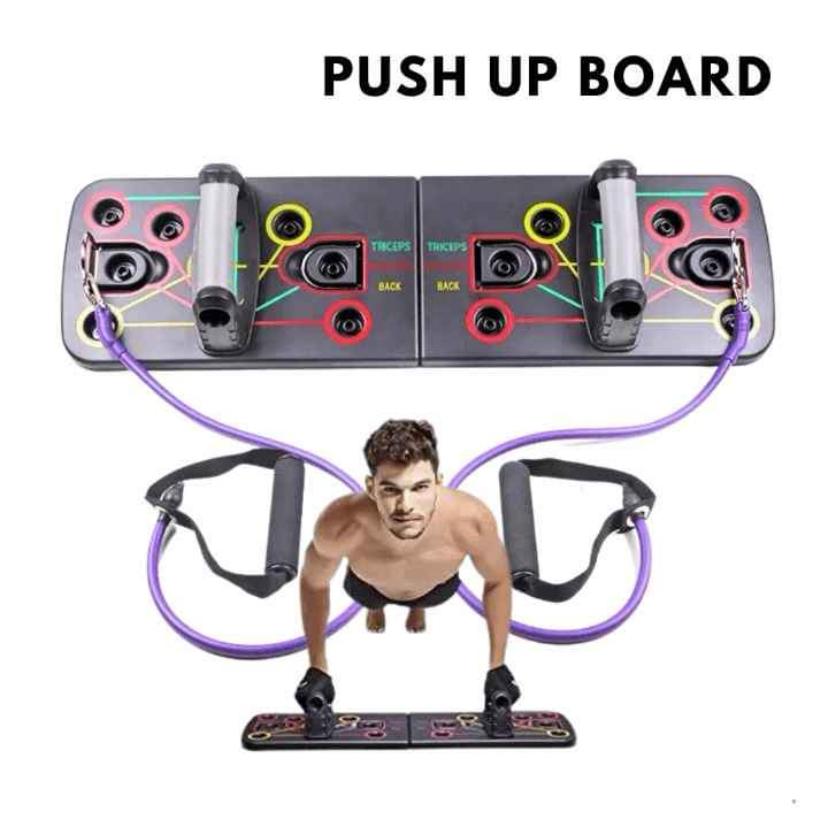 Planche de Musculation Multifonction avec Bandes de Résistance – Entraînement Complet à Domicile