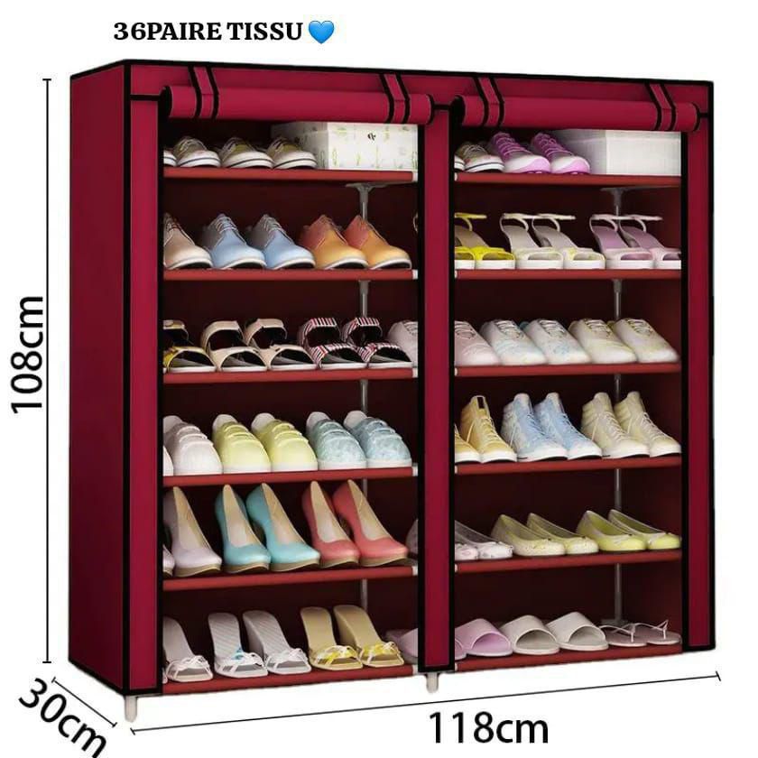 Rangement Chaussures 36 Paires en Tissu – Grande Capacité et Pliable