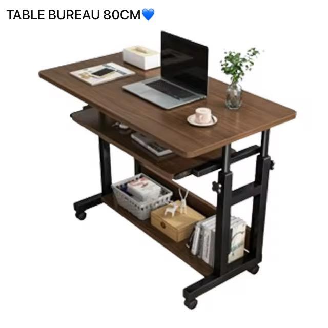 Table de Bureau 80 cm avec Étagères de Rangement – Design Moderne et Compact